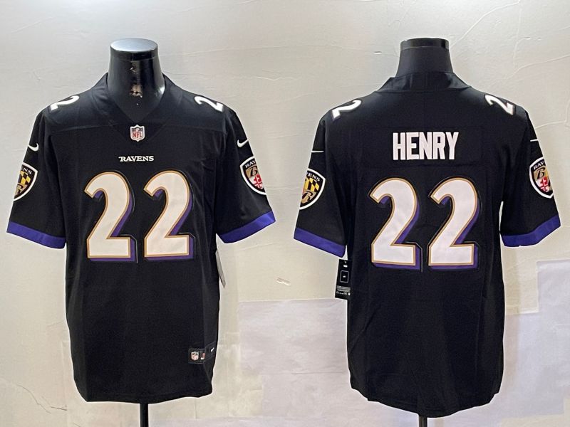 Men Baltimore Ravens #22 Henry Black Second generation 2024 Nike Limited NFL Jersey style 1->baltimore ravens->NFL Jersey